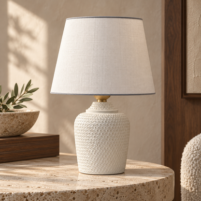 Dwellnivo Set of 2 Small White Bedside Table Lamps