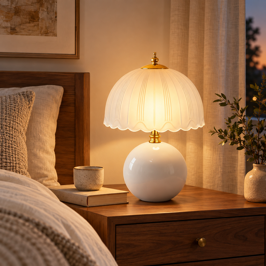 Mushroom Table Lamp for Bedroom, Dimmable Small Bedside Lamp