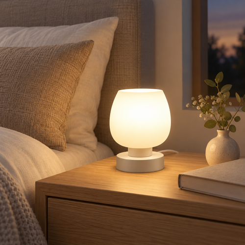 Touch Bedside Table Lamp, 3-Way Dimmable Small Nightstand Lamp