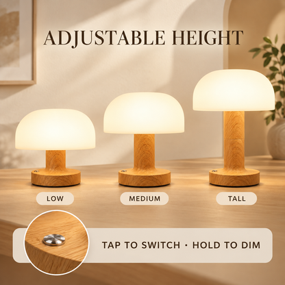 Dwellnivo Cordless Rechargeable Mushroom Table Lamp