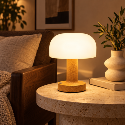 Dwellnivo Cordless Rechargeable Mushroom Table Lamp